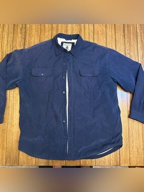 VTG Northwest Territory Men's Blue Sherpa Lined Button Front Jacket XLT Pockets